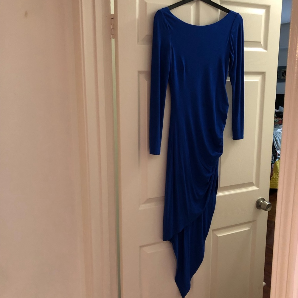 Asymmetric dress royal blue - Picture 4 of 5